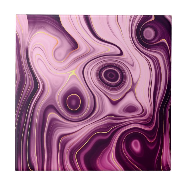 Luxury Glam Light Purple Colourful Abstract Patter Tile (Front)