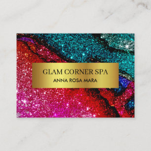 *~* Luxury Glam Rainbow QR Glitter Bling Beauty Business Card