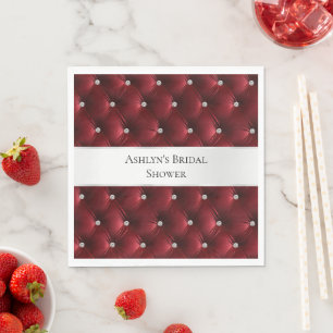 Luxury Glam Red Faux Velvet Napkin