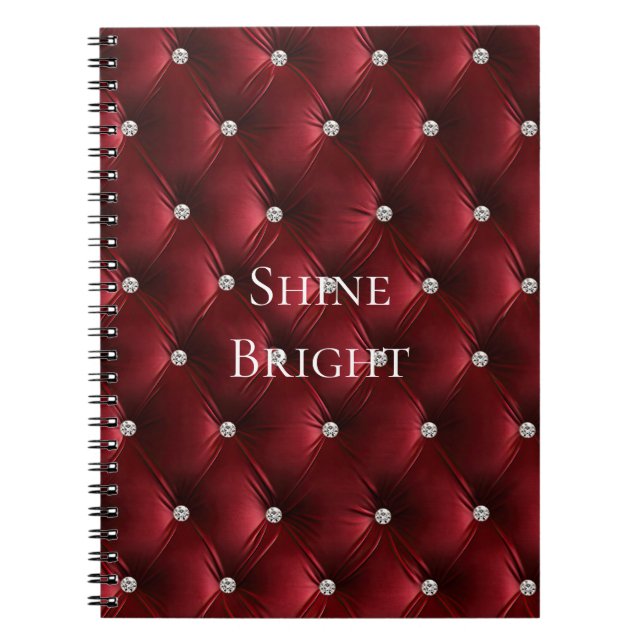 Luxury Glam Red Faux Velvet  Notebook (Front)