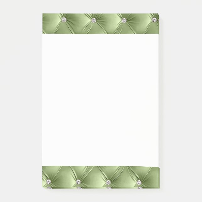 Luxury Glam Sage Green Faux Velvet  Post-it Notes (Front)