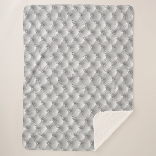 Luxury Glam Soft Grey Faux Velvet  Sherpa Blanket (Front)