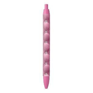 Luxury Glam Soft Pink Faux Velvet Christmas Black Ink Pen