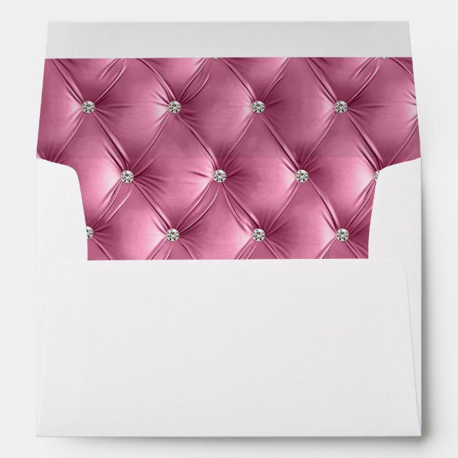 Luxury Glam Soft Pink Faux Velvet Christmas Envelope (Back (Bottom))
