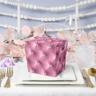 Luxury Glam Soft Pink Faux Velvet Favour Box