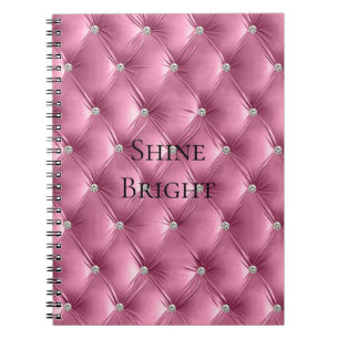 Luxury Glam Soft Pink Faux Velvet Notebook