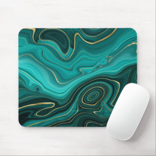 Luxury Glam Turquoise Abstract Pattern Mouse Mat