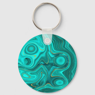 Luxury Glam Turquoise Bright Abstract Pattern Key Ring