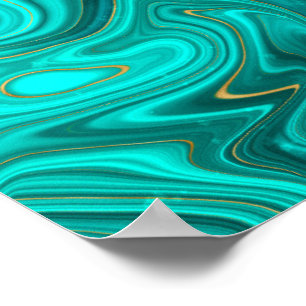Luxury Glam Turquoise Bright Abstract Pattern Poster