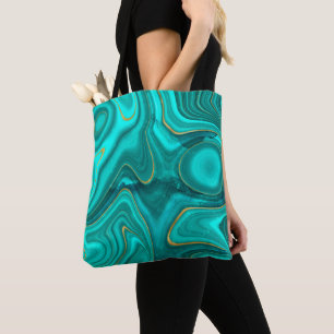Luxury Glam Turquoise Bright Abstract Pattern Tote Bag