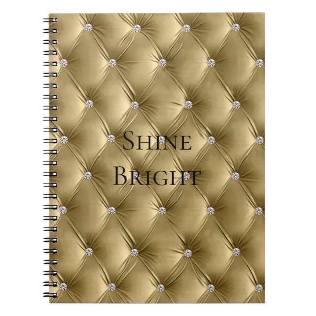 Luxury Glam Warm Gold Faux Velvet  Notebook (Front)