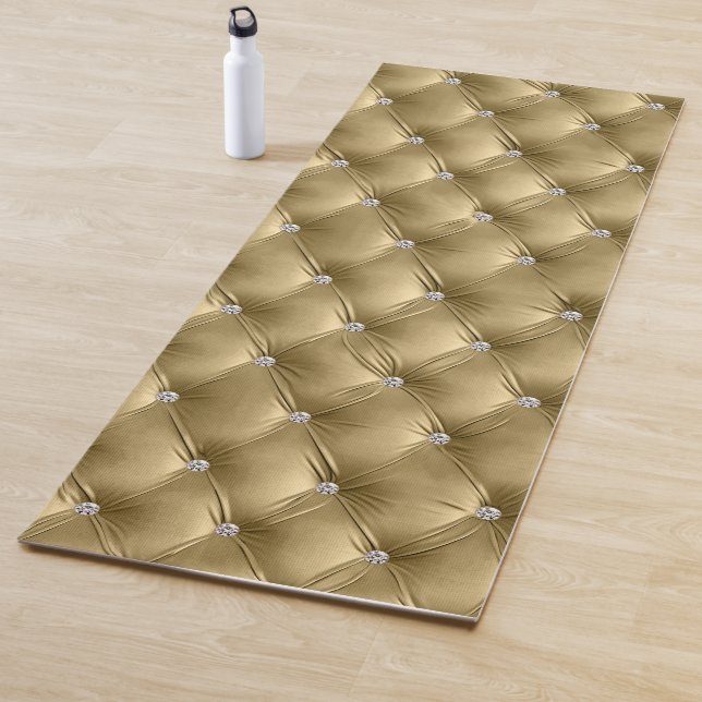 Luxury Glam Warm Gold Faux Velvet  Yoga Mat (In Situ)