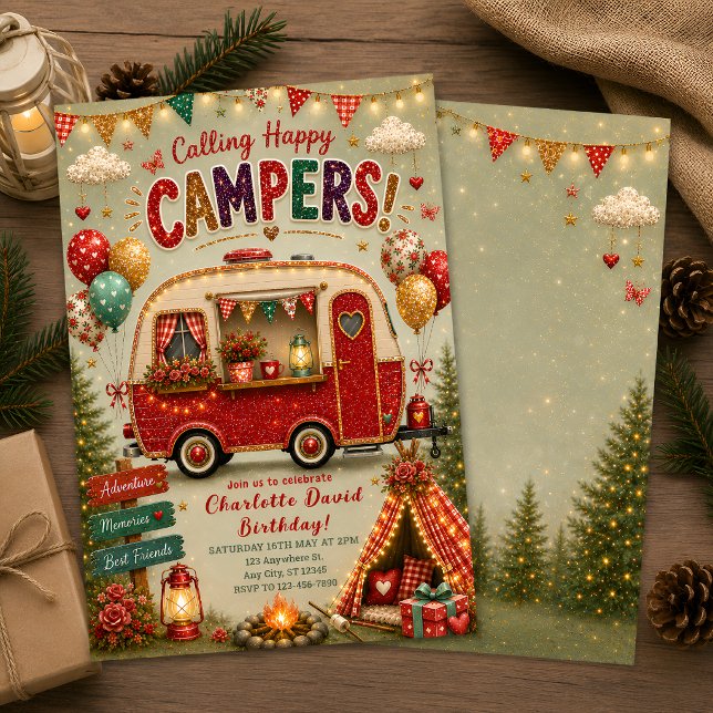 Luxury Glamping Birthday Invitation (Creator Uploaded)