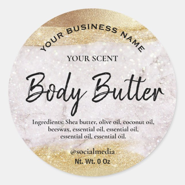 Luxury Glitter Body Butter Labels (Front)