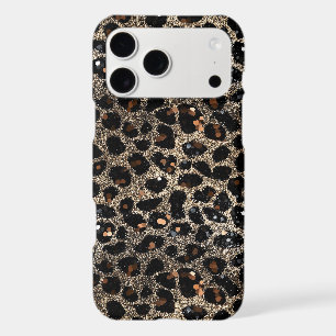 Luxury Glitter Brown Black Gold Leopard Pattern