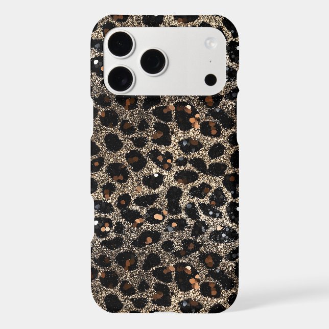 Luxury Glitter Brown Black Gold Leopard Pattern (Back)