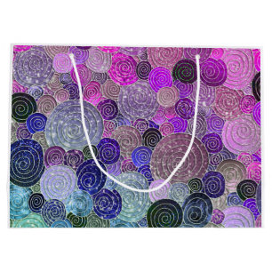 Luxury Glitter Dots and Circles - colourful purple Large Gift Bag