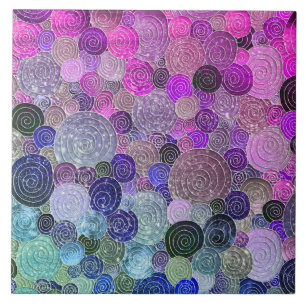 Luxury Glitter Dots and Circles - colourful purple Tile