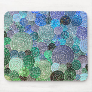 Luxury Glitter Dots and Circles - Fresh Aqua Mouse Mat