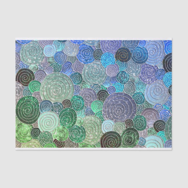 Luxury Glitter Dots and Circles - Fresh Aqua Tissue Paper (Front)