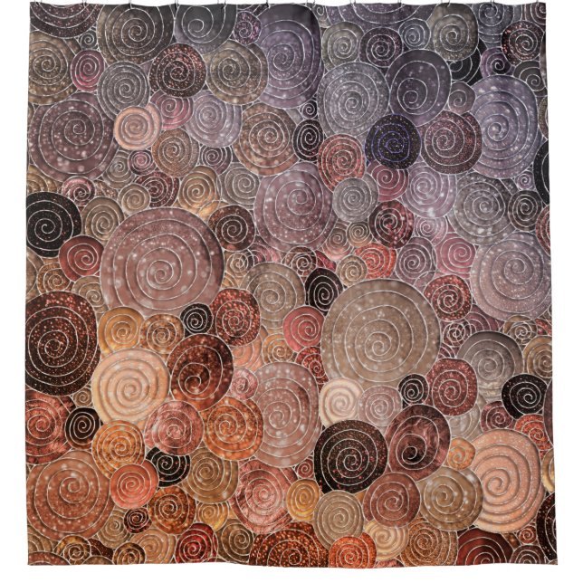 Luxury Glitter Dots and Circles - Warm Brown Shower Curtain (Front)