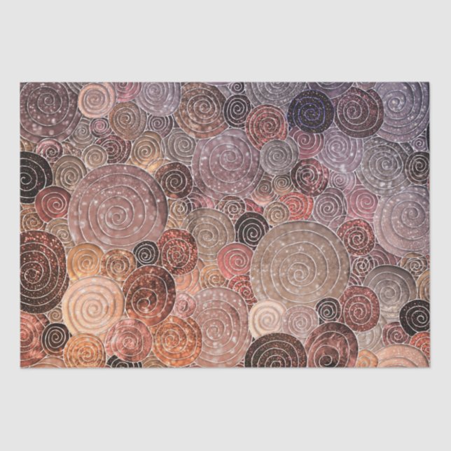Luxury Glitter Dots and Circles - Warm Brown Tissue Paper (Front)