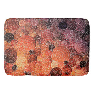 Luxury Glitter Dots and Circles - Warm Orange Bath Mat