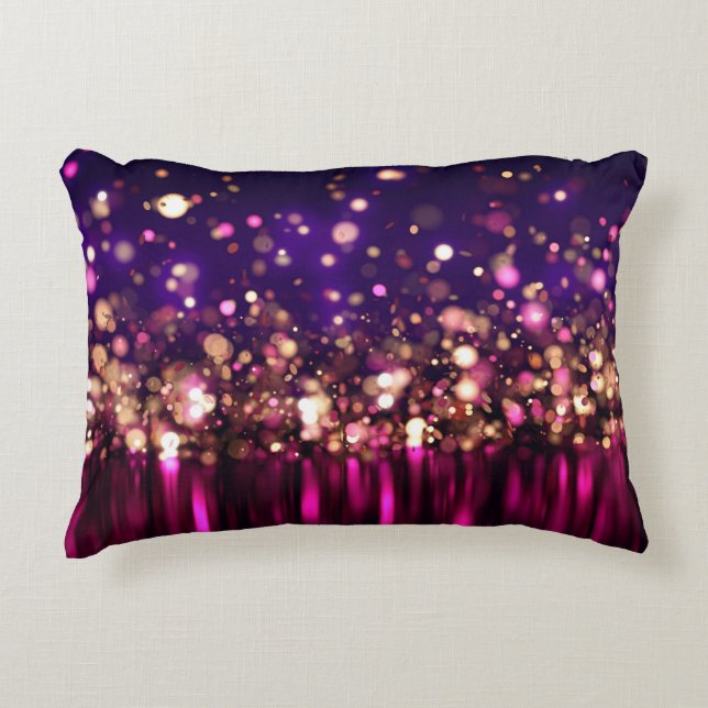 Luxury Glitter Glow 3D Background. Decorative Cushion (Front)