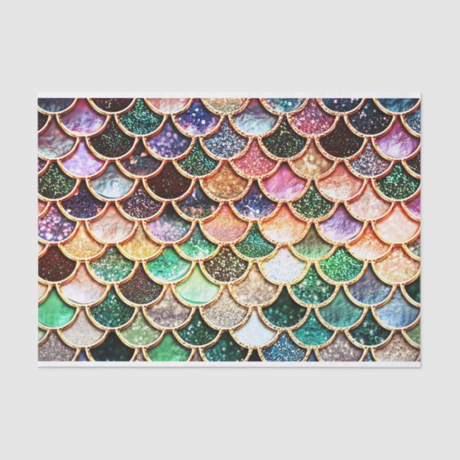 Luxury Glitter Mermaid Scales - Multicolor Tissue Paper (Front)
