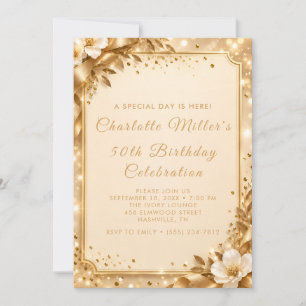 Luxury Glitter Milestone Birthday Celebration Invitation