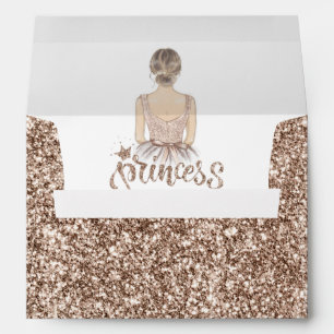 Luxury Glitter Princess Birthday Party Envelope
