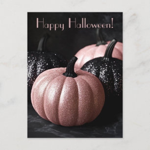 Luxury Glitter Pumpkins Halloween Greeting Card