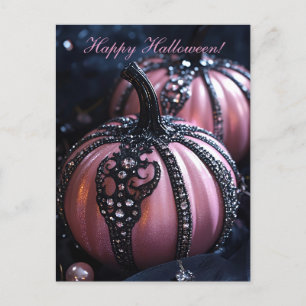 Luxury Glitter Pumpkins Halloween Greeting Card