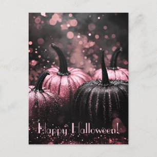 Luxury Glitter Pumpkins Halloween Greeting Card