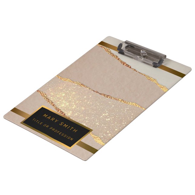 Luxury Glitter Rose Gold Clipboard (Angled)