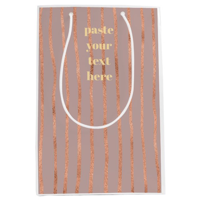 Luxury glitter stripes medium gift bag (Front)