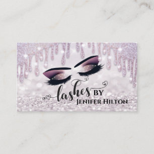 Luxury Glittery makeup eyes calligraphy lashes Business Card
