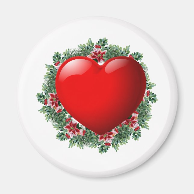 Luxury Glossy Red Heart Magnet  (Front)