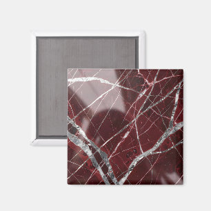 Luxury glossy red marble magnet