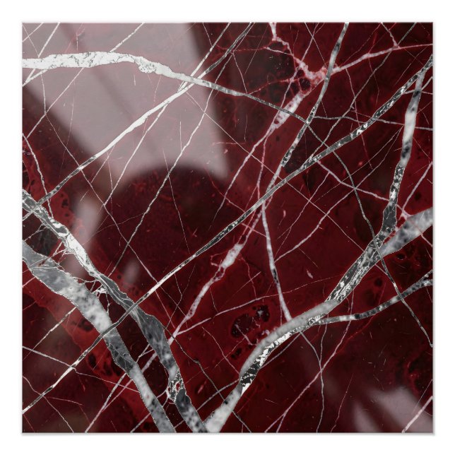 Luxury glossy red marble poster (Front)