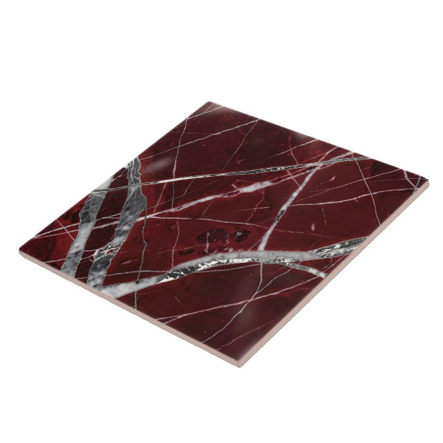 Luxury glossy red marble tile (Side)