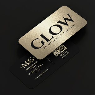 Luxury Glow Specialist Black Faux Gold Aestheticia Business Card