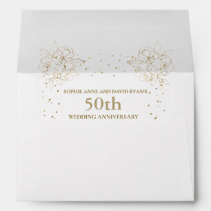 Luxury Gold 50th Wedding Anniversary  Envelope