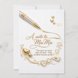 Luxury Gold “A Note to Mama” Postcard