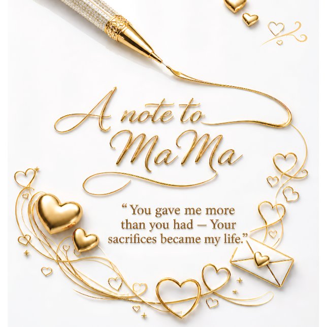 Luxury Gold “A Note to Mama” Postcard (Creator Uploaded)