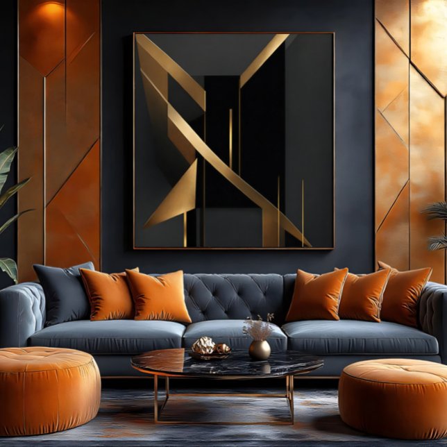 Luxury Gold Abstract Geometric Architecture Canvas Print (Creator Uploaded)