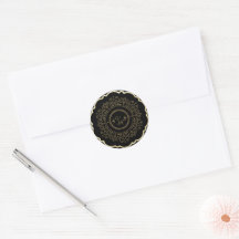 Luxury Gold and Black Classic Round Stickers