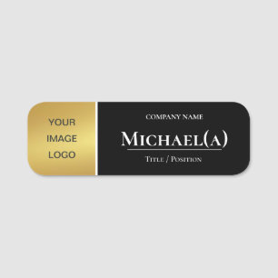 Luxury Gold and Black Company LOGO: Modern Elegant Name Tag
