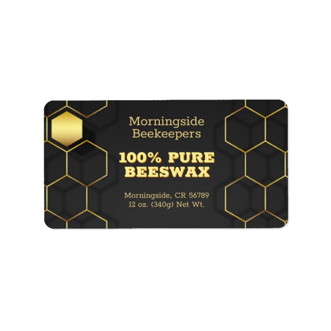Luxury Gold and Black Honeycomb Product Label (Front)