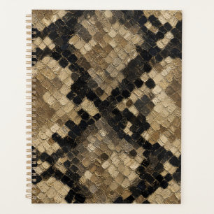 Luxury Gold and Black Snake Skin Pattern Planner